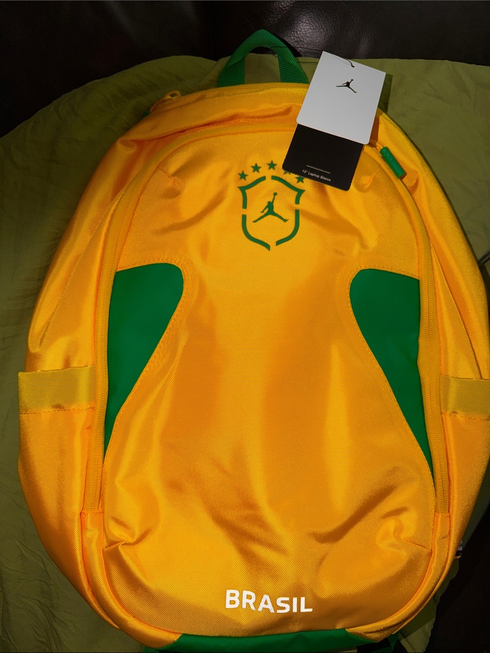 Jordan FIFA Brasil Yellow and Green Logo Backpack